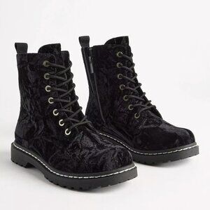 Torrid Crushed Velvet Combat Boot Size 10.5